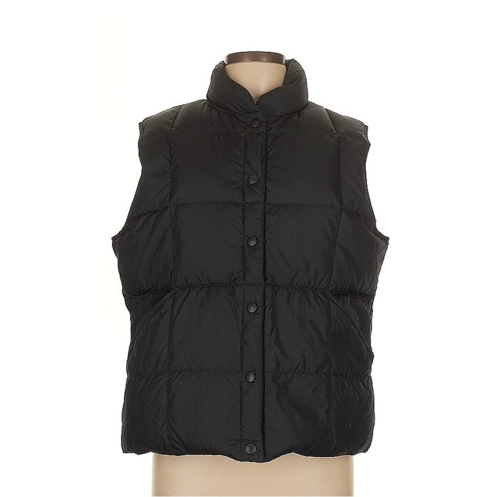 Lands' End Black Puffer Vest